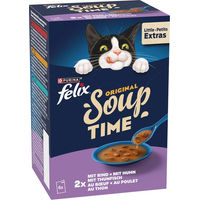 Produktbild von Felix Soup Gemischte Vielfalt für Katzen mit Rind, Huhn und Thunfisch 6 x 48 g - 6 x 48 g