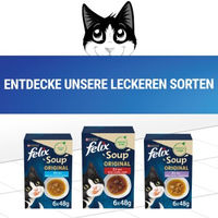 Produktbild von Felix Soup Katzen-Suppe mit Rind, Huhn und Lamm 6x48g - 6 x 48 g