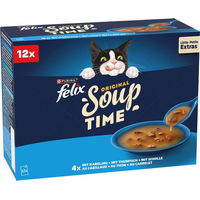 Produktbild von Felix SOUP MP12 Geschmacksvielfalt aus dem Wasser Katzen Leckerli 12x48g