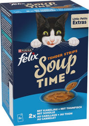 Felix Soup Time Tender Strips Katzen-Suppe Fisch Sorten-Mix Adult 6 x 48 g - 6 x 48 g – Bild 1 von 12