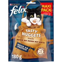 Produktbild von Felix Tasty Nuggets Katzensnack Huhn und Ente für erwachsene Katzen 6x180g