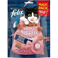 Produktbild von Felix Tasty Nuggets Lachs und Forelle Katzen Snack für Adult Katzen 5 x 180 g