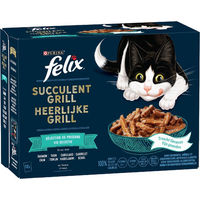 Produktbild von Felix Tasty Shreds Katzen Nassfutter Adult Stückchen in Sauce Lachs Kabeljau Thunfisch Scholle 12 x 80 g - 12 x 80 g