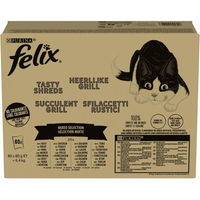 Produktbild von Felix Tasty Shreds Katzenfutter Nassfutter Stückchen in Sauce Gemischte Vielfalt Adult 80x80g - 80 x 80 g