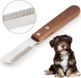 FELIXLEO Fellkamm Trimmmesser für Hunde Braun – Bild 1 von 3