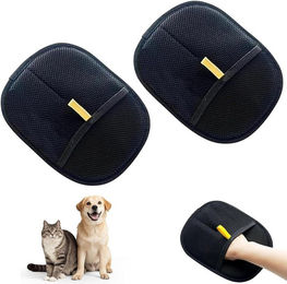 FELIXLEO Fellpflegehandschuh Tierhaarentferner für Katze und Möbel in Schwarz – Bild 1 von 5