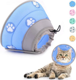 FELIXLEO Halskrause für Katzen Größe M Blau aus weichem EPE-Schaumstoff verstellbar nach Operation – Bild 1 von 2
