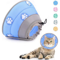 Produktbild von FELIXLEO Halskrause für Katzen Größe M Blau aus weichem EPE-Schaumstoff verstellbar nach Operation