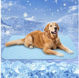 FELIXLEO Hundematte Kühlmatte mit Memory Foam blau 122x71 cm waschbar – Bild 1 von 2