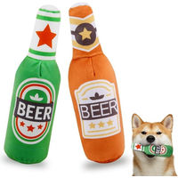 Produktbild von FELIXLEO Hundespielzeug Bierflasche Plüsch mit Quietschfunktion für erwachsene Hunde 2er Pack