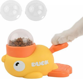 FELIXLEO Interaktives Intelligenzspielzeug Entenform 2 in 1 Leckerli Spender und Slow Feeder für Hunde aus Kunststoff Gelb – Bild 1 von 4