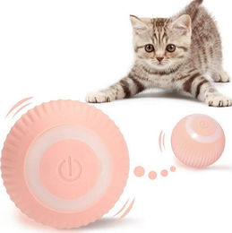 FELIXLEO Interaktives Katzenspielzeug Intelligenzspielzeug Ball aus Silikon Rosa 4,3cm – Bild 1 von 4
