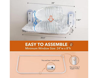 FELIXLEO Katzenliege Fensterplatz Hängematte Grau mit Saugnäpfen 54x30cm – Bild 1 von 4