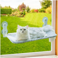 Produktbild von FELIXLEO Katzenliege Hängematte für Katzen als Fensterplatz mit Saugnäpfen Grau 54x30cm