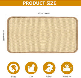 FELIXLEO Kratzmatte für Katzen aus Sisal mit Möbelschutz 50x25cm Beige – Bild 1 von 4