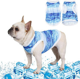 FELIXLEO Kühlweste für Hunde Sommer Hundejacke aus Mikrofaser Blau für kleine Hunde – Bild 1 von 1