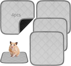 FELIXLEO Pipipads für Meerschweinchen Kaninchen Hamster und Ratten aus Baumwolle grau 4 Stück 30x30cm rutschfest und waschbar – Bild 1 von 3
