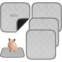 Produktbild von FELIXLEO Pipipads für Meerschweinchen Kaninchen Hamster und Ratten aus Baumwolle grau 4 Stück 30x30cm rutschfest und waschbar
