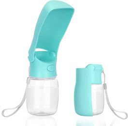 FELIXLEO Reisenapf und Trinkflasche für Hunde in Türkis 350ml aus Silikon – Bild 1 von 2