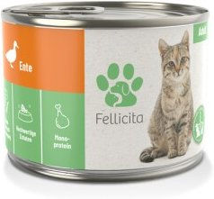Fellicita Ente pur Monoprotein Pastete für Adult Katzen 6 x 200g - 6 x 200 g – Bild 1 von 3