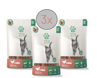 Fellicita Fellonis Katzensnacks Crunchy Sticks Huhn und Lachs getreidefrei 3 x 50g – Bild 1 von 1