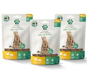 Fellicita Fellonis Katzensnacks Fleischstreifen Huhn und Flussbarsch 3 x 50g – Bild 1 von 1
