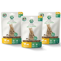 Produktbild von Fellicita Fellonis Katzensnacks Fleischstreifen Huhn und Flussbarsch 3 x 50g