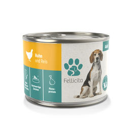 Produktbild von Fellicita Hund Nassfutter Huhn & Reis Pastete Monoprotein Glutenfrei Adult 200g