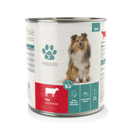 Produktbild von Fellicita Hundefutter Rind Pastete Getreidefrei und Glutenfrei 800g