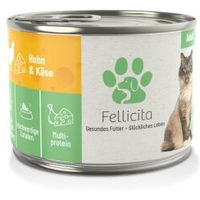 Produktbild von Fellicita Katzen Nassfutter Huhn & Käse Paté Getreidefrei für erwachsene Katzen 6x200 g - 6 x 200 g
