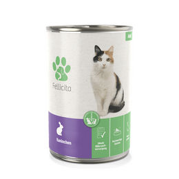 Produktbild von Fellicita Katzen Nassfutter Kaninchen Monoprotein Getreidefrei Pastete Adult 6x400g - 6 x 400 g