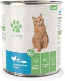 Fellicita Katzen Nassfutter Paté Hering Krabben und Huhn Adult 6x 800g - 6 x 800 g – Bild 1 von 3