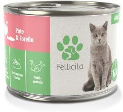 Fellicita Katzen Nassfutter Paté Pute und Forelle Adult 6x 200g Monoprotein - 6 x 200 g – Bild 1 von 3
