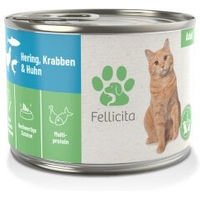Produktbild von Fellicita Katzen-Paté Hering, Garnele & Huhn Monoprotein Adult 6x 200g - 6 x 200 g
