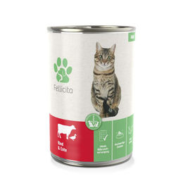 Produktbild von Fellicita Katzenfutter Rind und Ente Dose 6x400g - 6 x 400 g