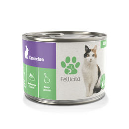Fellicita Katzennassfutter Kaninchen Pastete Monoprotein Getreidefrei Adult 200g - 6 x 200 g – Bild 1 von 4