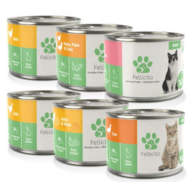 Fellicita Katzennassfutter Mixpaket Geflügel Huhn Ente Pute Pastete getreidefrei für erwachsene Katzen 6 x 200g – Bild 1 von 1