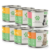 Produktbild von Fellicita Katzennassfutter Mixpaket Geflügel Huhn Ente Pute Pastete getreidefrei für erwachsene Katzen 6 x 200g