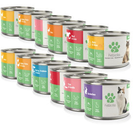 Fellicita Katzennassfutter Mixpaket Sortenvielfalt Pastete getreidefrei für adulte Katzen 12 x 200g – Bild 1 von 1