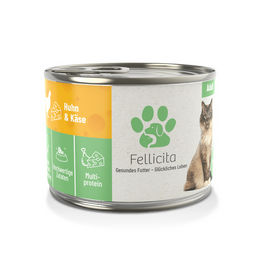 Produktbild von Fellicita Katzenpastete Huhn und Käse getreidefrei laktosefrei 200g