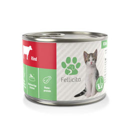 Produktbild von Fellicita Kitten Nassfutter Rind 6x200g - 6 x 200 g
