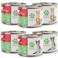 Produktbild von Fellicita Mixpaket Nr. 7 Katzennassfutter für Kitten Pastete Rind und Geflügel getreidefrei 6 x 200g - 6 x 200 g