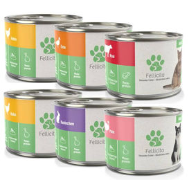 Fellicita Monoprotein Katzennassfutter Mixpaket Pastete Getreidefrei 6 x 200g - 6 x 200 g – Bild 1 von 3