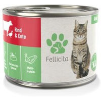 Produktbild von Fellicita Paté Rind und Ente Monoprotein Nassfutter für Adult 6x 200g - 6 x 200 g