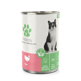 Fellicita Premium Nassfutter für Katzen Pute Pastete Monoprotein Getreidefrei Adult 6 x 2,4 kg - 6 x 400 g – Bild 1 von 5