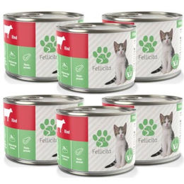 Fellicita Rind Paté Monoprotein Kitten Nassfutter 6x 200g - 6 x 200 g – Bild 1 von 2