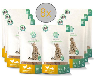 Fellon Fellicita Fellonis Hundesnacks Fleischstreifen Huhn und Flussbarsch getreidefrei 8 x 50g – Bild 1 von 1