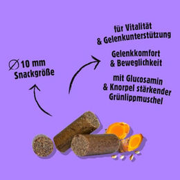 Produktbild von Fellows Gelenkglück Funktionssnack für Hunde mit Insekten Getreidefrei und Hypoallergen 125 g