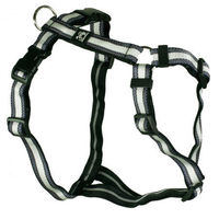 Produktbild von Feltmann Hund Brustgeschirr Soft Nylonband Weiß mit Muster 75-100cm 25mm