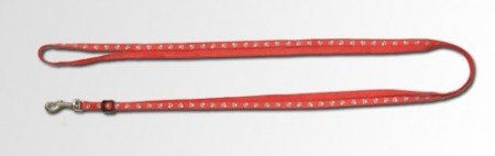Produktbild von Feltmann Kombileine Mini Nylon Führleine Rot Silber wasserabweisend stufenlos verstellbar 100-200cm